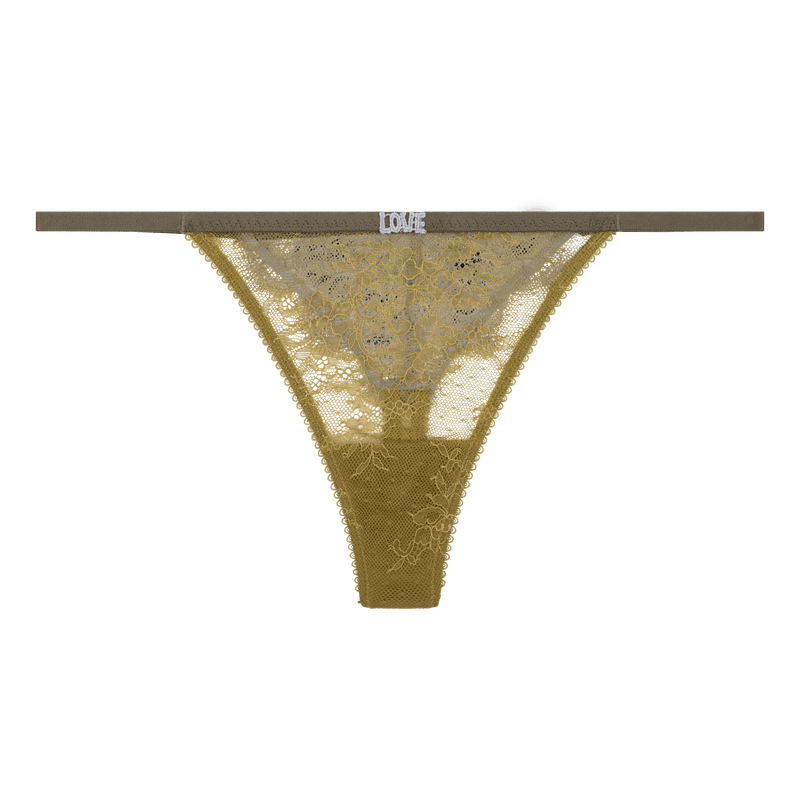 Roomservice Green Thong | الملابس الداخلية الدانتيل - Maison Clad