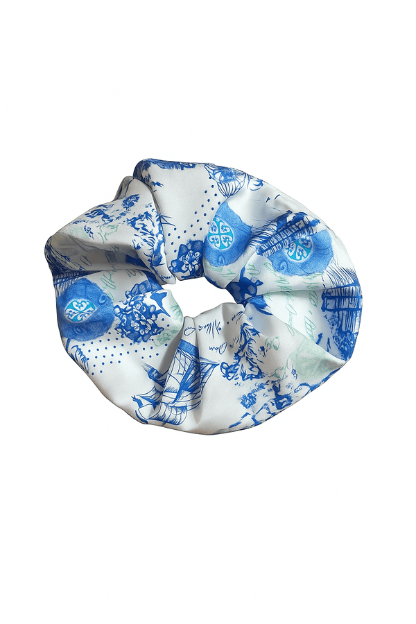 Scrunchies WhiteHello in our prints - Jouy | ربطة عنق - Maison Clad