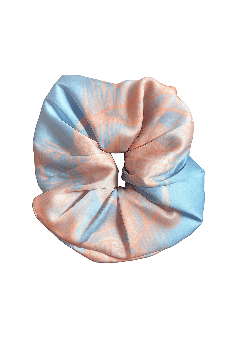 Scrunchies WhiteHello in our prints - Tiger Lace Blue| ربطة عنق - Maison Clad