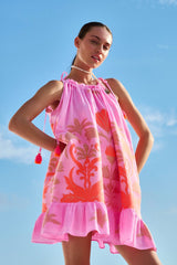 Sea Shell Babydoll Dress Green turquoise GAIA | فستان نسائي - Maison Clad