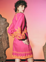 Sea Star Wrap Dress Magenta | فستان نسائي - Maison Clad