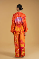 Shirt Artemis Parrots Orange| بلوزة نسائية Artemis Parrot - Maison Clad