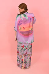 Shirt Arty Parrots Purple| بلوزة نسائية - Maison Clad
