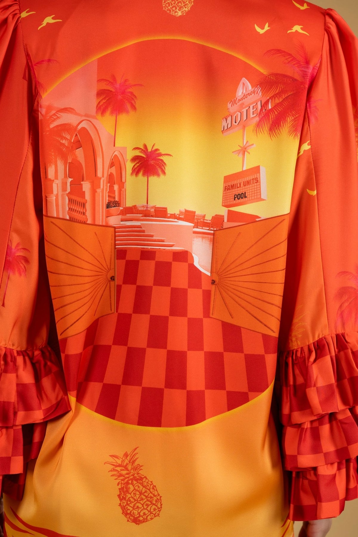 Shirt Castagnette 3 Ruffles Palm| بلوزة نسائية Castagnette 3 Ruffles Palm - Maison Clad