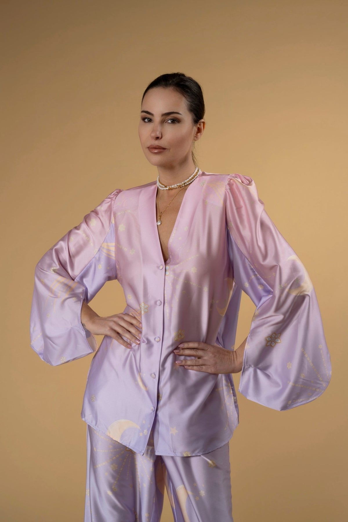 Shirt Curtia Stella D'oro Purple Gradient | بلوزة نسائية Curtia Stella D'Oro - Maison Clad