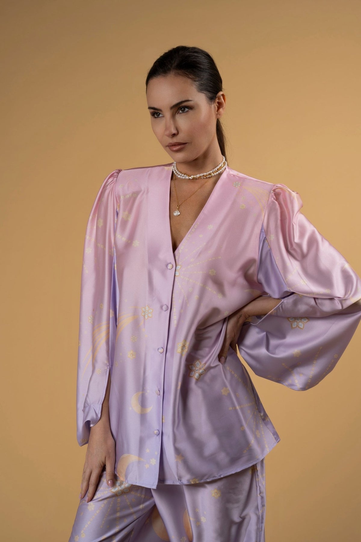 Shirt Curtia Stella D'oro Purple Gradient | بلوزة نسائية Curtia Stella D'Oro - Maison Clad