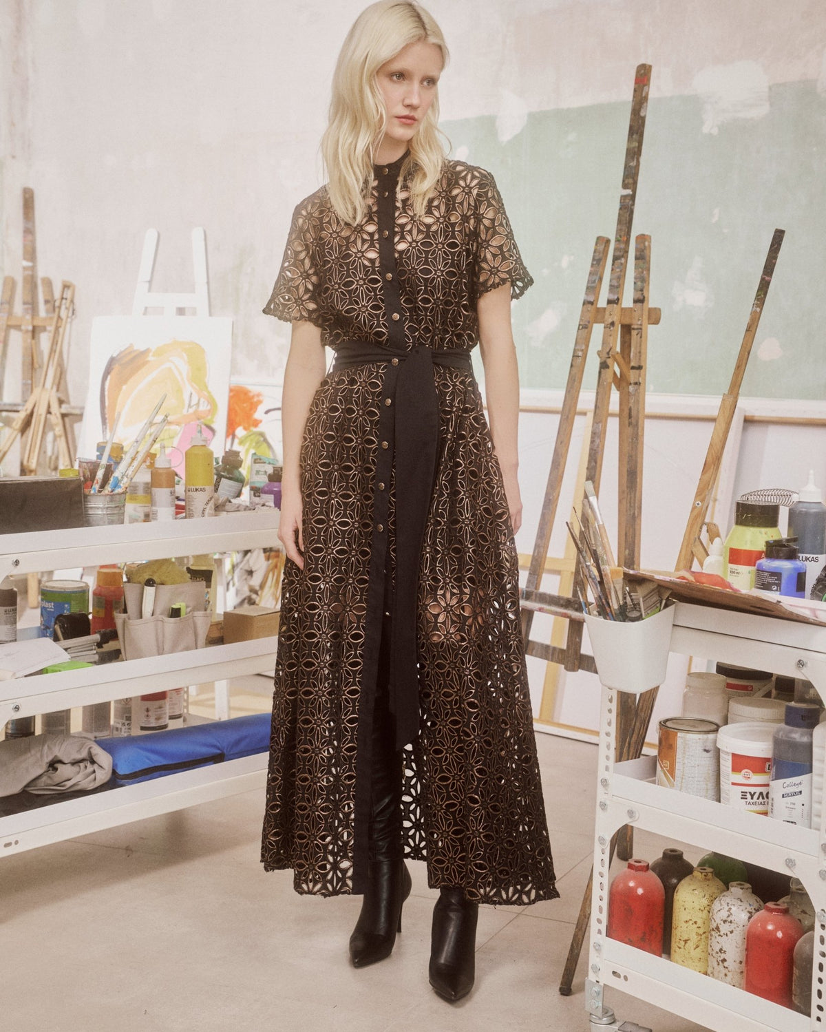 Shirt Dress Anais Callisto Black | فستان نسائي - Maison Clad