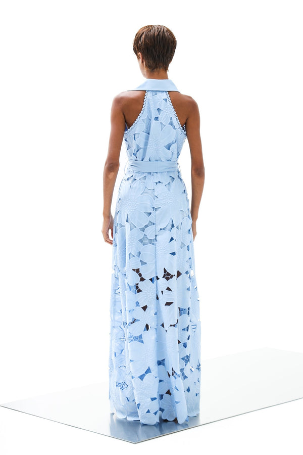 Shirt Dress Iris Petunia Long Lace Althea Blue| فستان نسائي - Maison Clad
