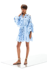 Shirt Dress Xanthippe Petunia Short Lace Althea Blue | فستان نسائي - Maison Clad
