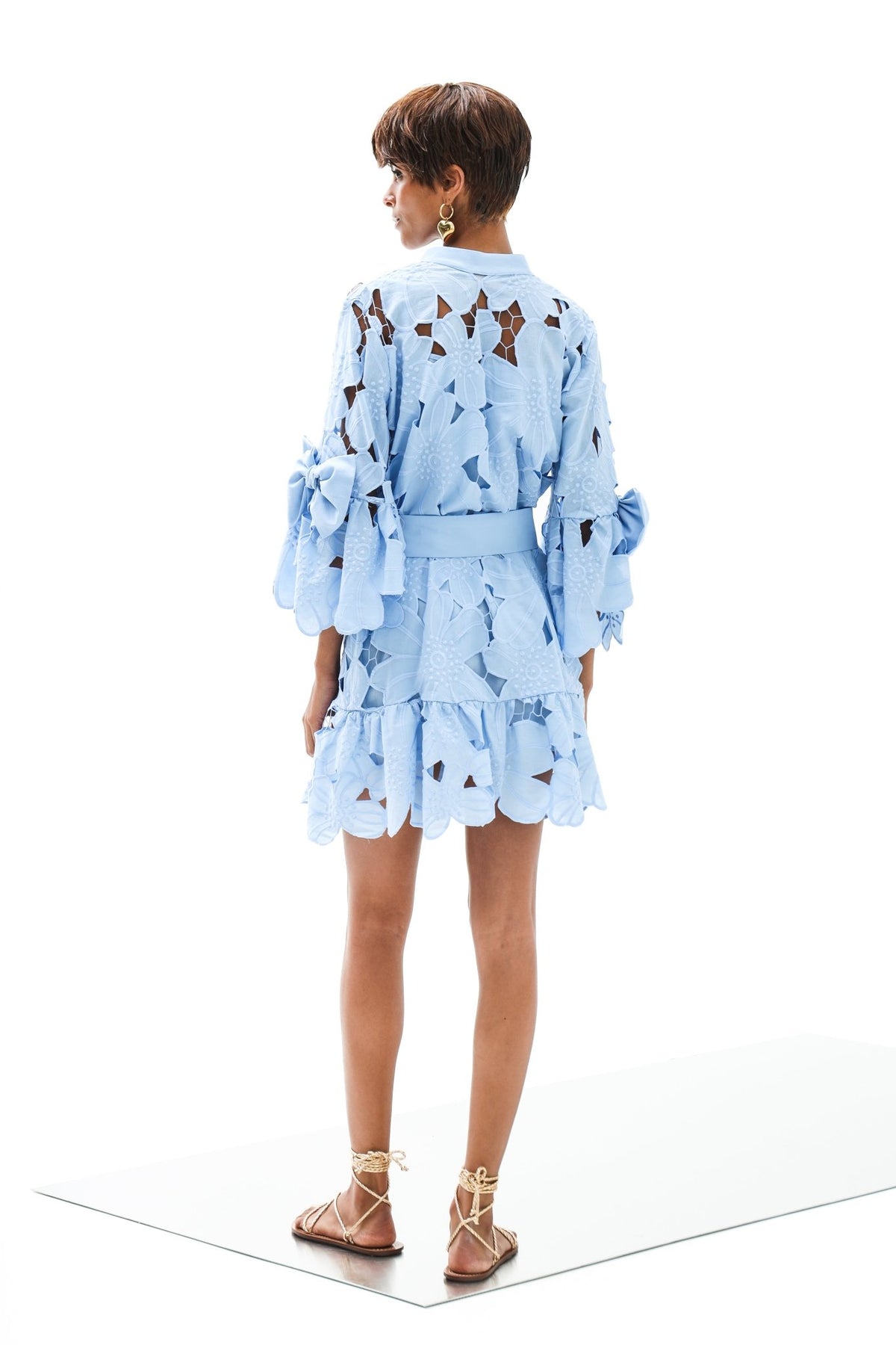 Shirt Dress Xanthippe Petunia Short Lace Althea Blue | فستان نسائي - Maison Clad