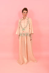 Shirt Louise Foiled Linen Gold Pink| بلوزة نسائية - Maison Clad