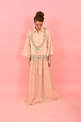 Shirt Louise Foiled Linen Gold Pink| بلوزة نسائية - Maison Clad