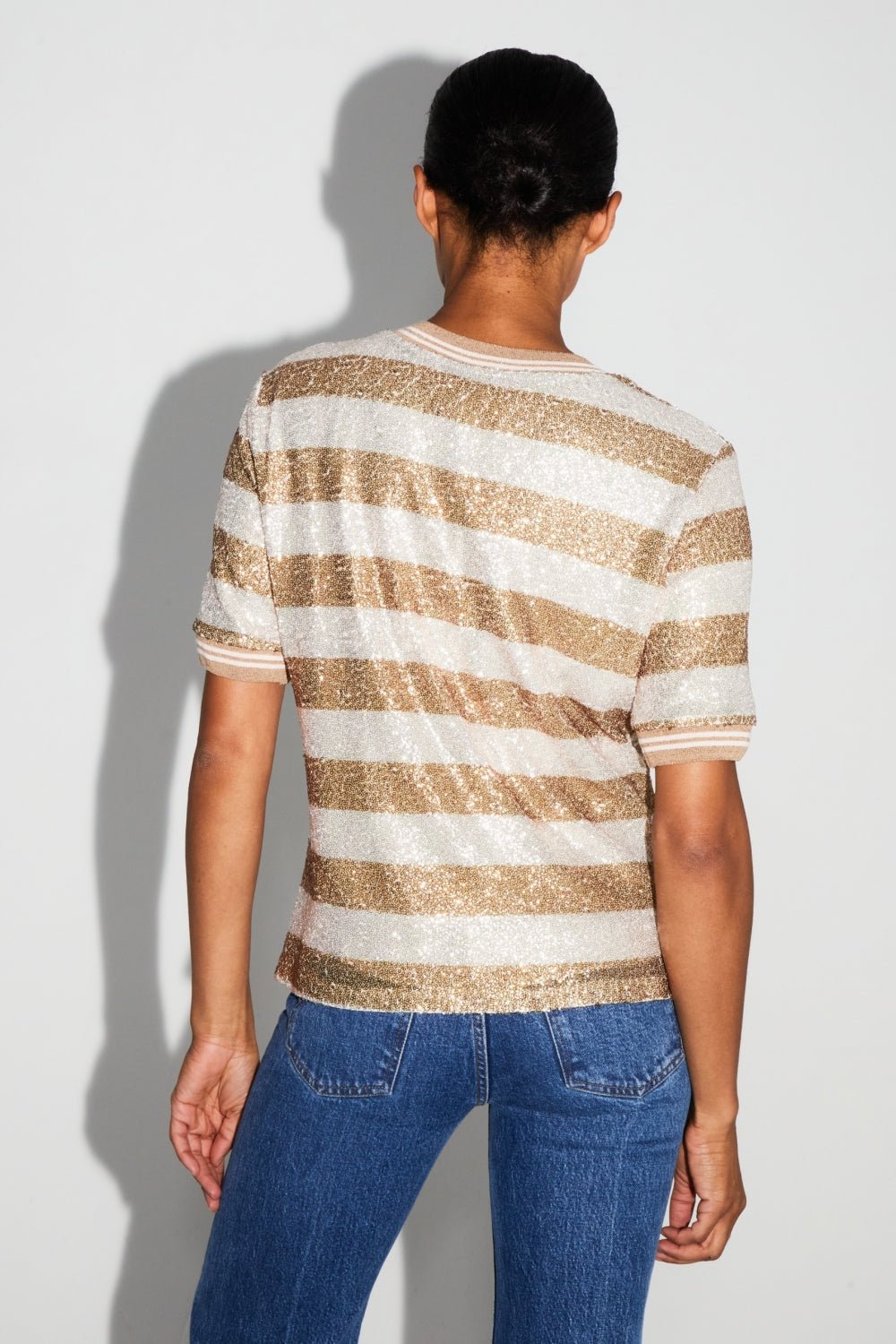 Shirt Poppy Sequins Gold Stripes|قميصPoppy - Maison Clad