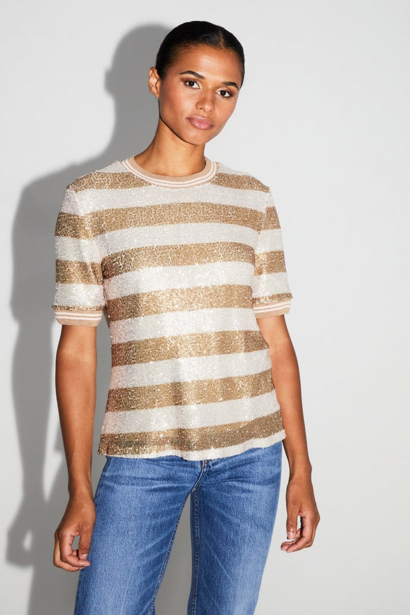 Shirt Poppy Sequins Gold Stripes|قميصPoppy - Maison Clad