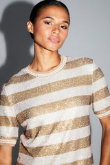 Shirt Poppy Sequins Gold Stripes|قميصPoppy - Maison Clad