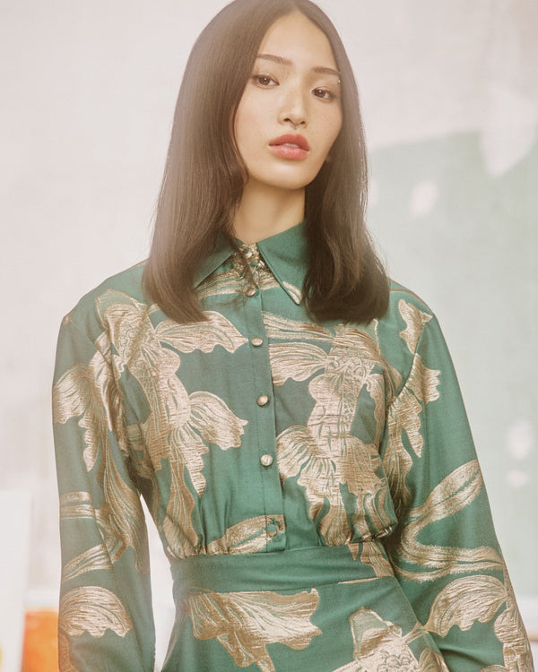 Short Dress Aspasio Callisto Emerald| فستان نسائي - Maison Clad