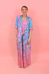 Short Sleeves Cleo Jacket Sunrise Gradient Pink Blue| بلوزة نسائية - Maison Clad