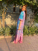 Short Sleeves Cleo Jacket Sunrise Gradient Pink Blue| بلوزة نسائية - Maison Clad