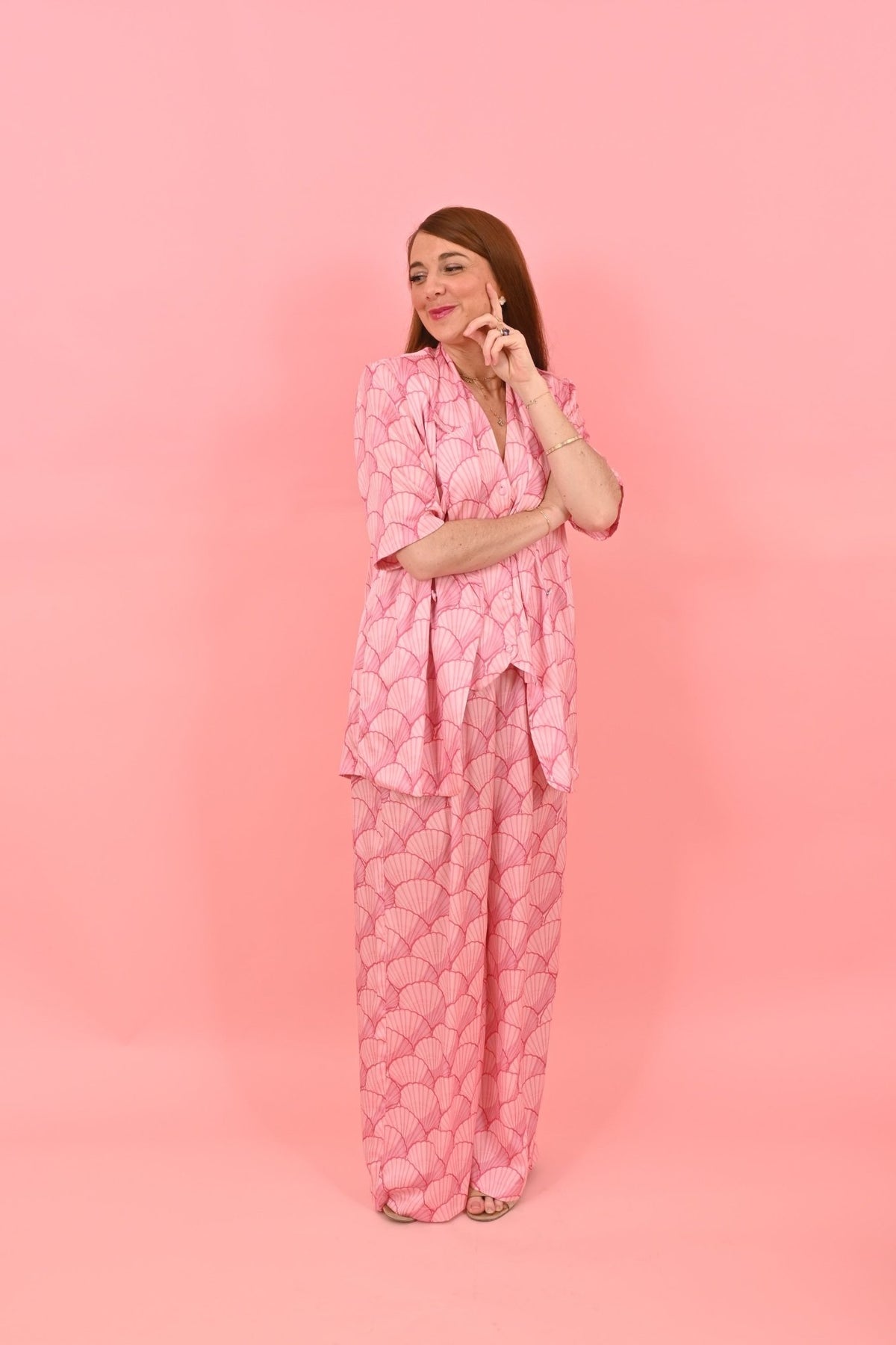 Short Sleeves Cleo Jackets Pink Shell | بلوزة نسائية - Maison Clad