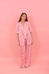 Short Sleeves Cleo Jackets Pink Shell | بلوزة نسائية - Maison Clad