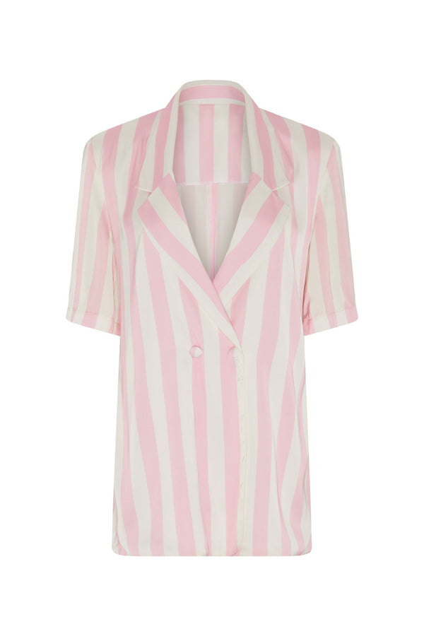 Short Sleeves Cleo Jackets Stripes Shell | بلوزة نسائية - Maison Clad