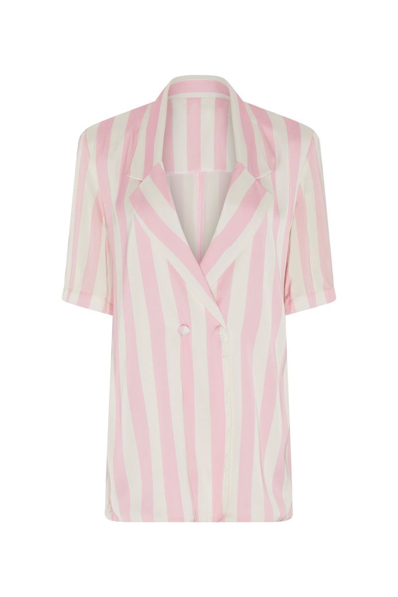 Short Sleeves Cleo Jackets Stripes Shell | بلوزة نسائية - Maison Clad