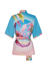 Short Sleeves Leo Jackets Parrots Blue | بلوزة نسائية - Maison Clad