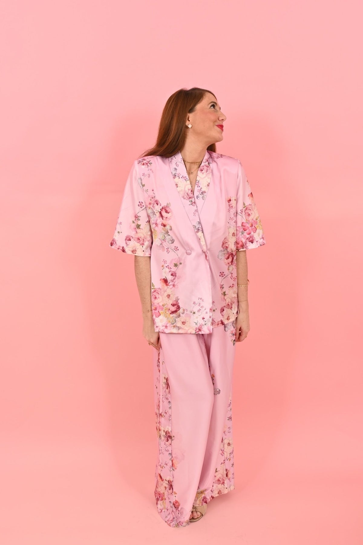 Short Sleeves Leo Jackets Rise Before The Sun Light Pink| بلوزة نسائية - Maison Clad