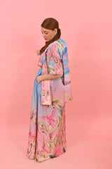 Skirt Arty Parrots Blue | تنورة - Maison Clad