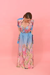 Skirt Arty Parrots Blue | تنورة - Maison Clad