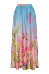 Skirt Arty Parrots Blue | تنورة - Maison Clad