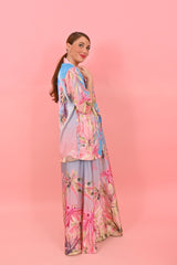 Skirt Arty Parrots Blue | تنورة - Maison Clad