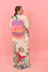 Skirt Arty Parrots Off White | تنورة - Maison Clad