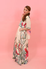 Skirt Arty Parrots Off White | تنورة - Maison Clad