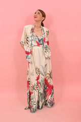 Skirt Arty Parrots Off White | تنورة - Maison Clad