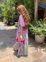 Skirt Arty Parrots Purplel | تنورة - Maison Clad