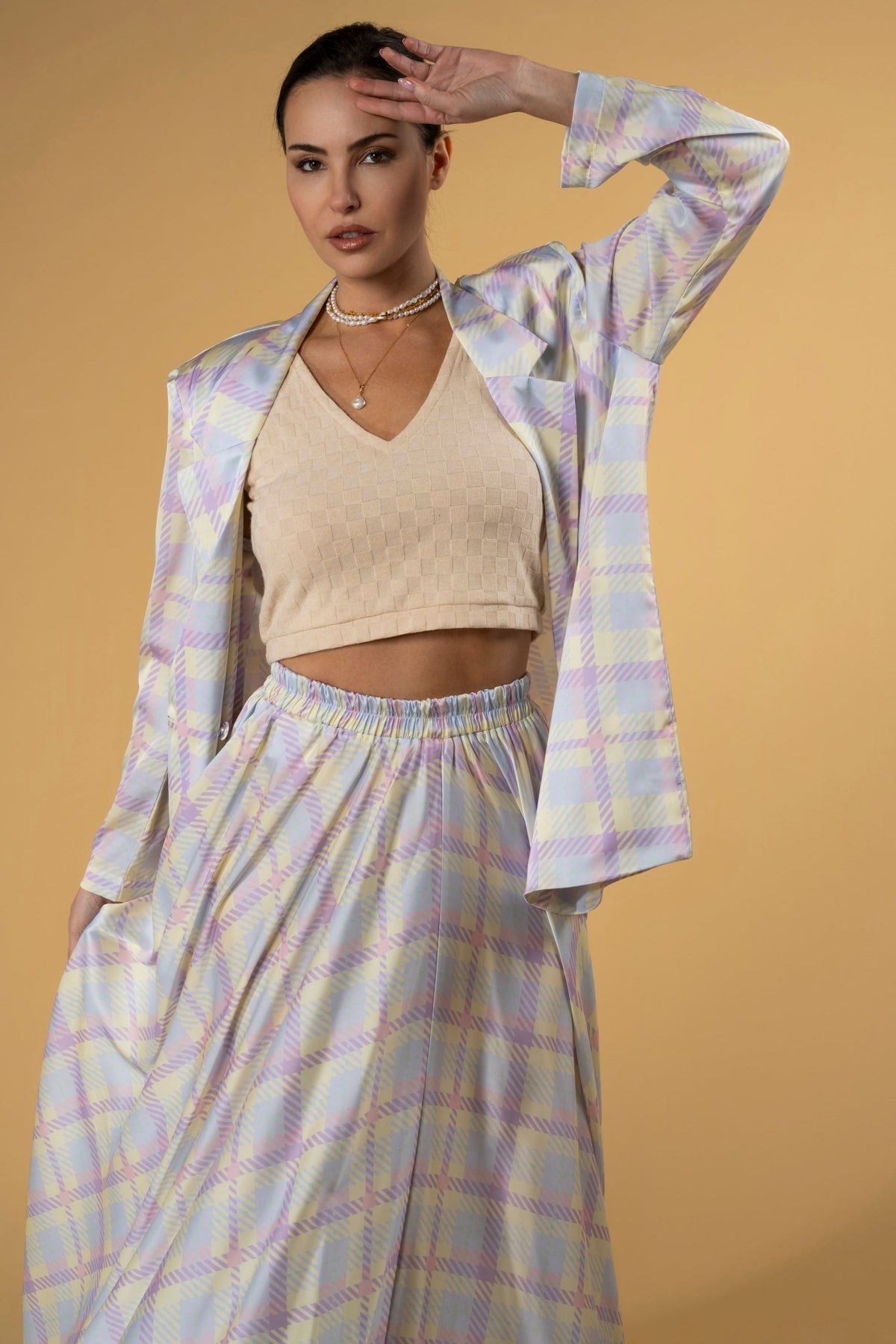 Skirt Karly Checks | تنورة Karly Checks - Maison Clad
