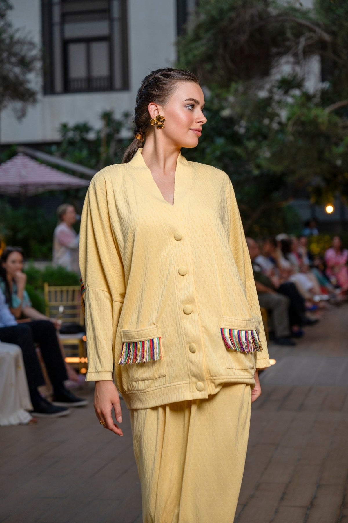 Skirt Knitwear With Fringes Pocket Astrology | تنورة - Maison Clad