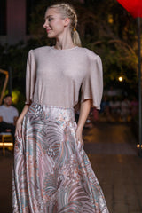 Skirt Lolli Jacquard Pink Astrology| تنورة Lolli - Maison Clad