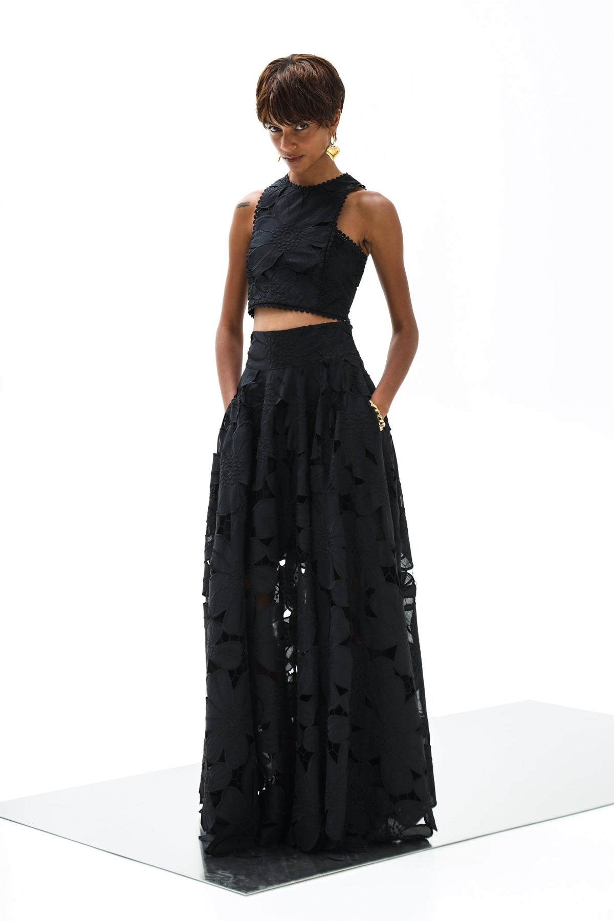 Skirt Petunia Maxi Calisto Althea Black | تنورة نسائية - Maison Clad