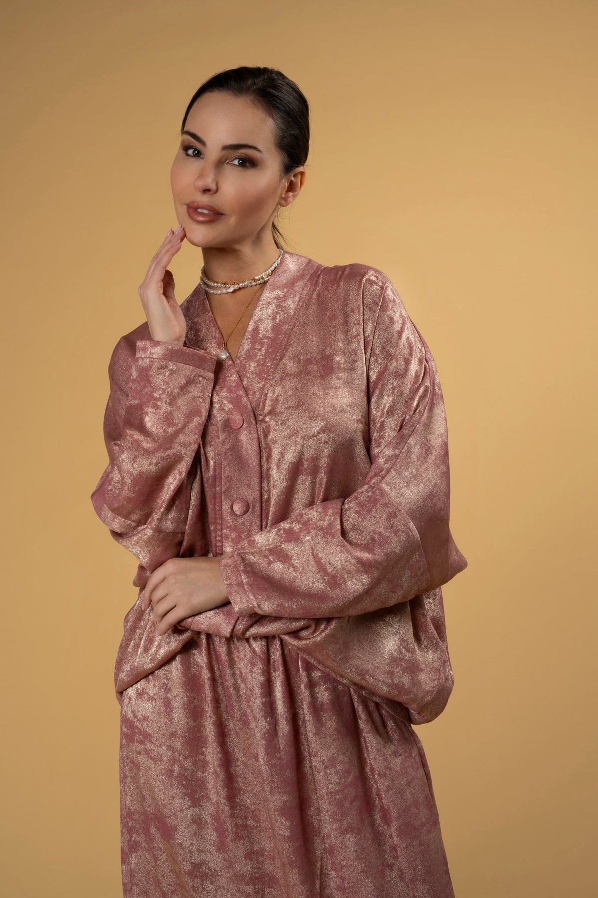 Skirt Slitty Shimmers Pink | تنورة Slitty Shimmers - Maison Clad