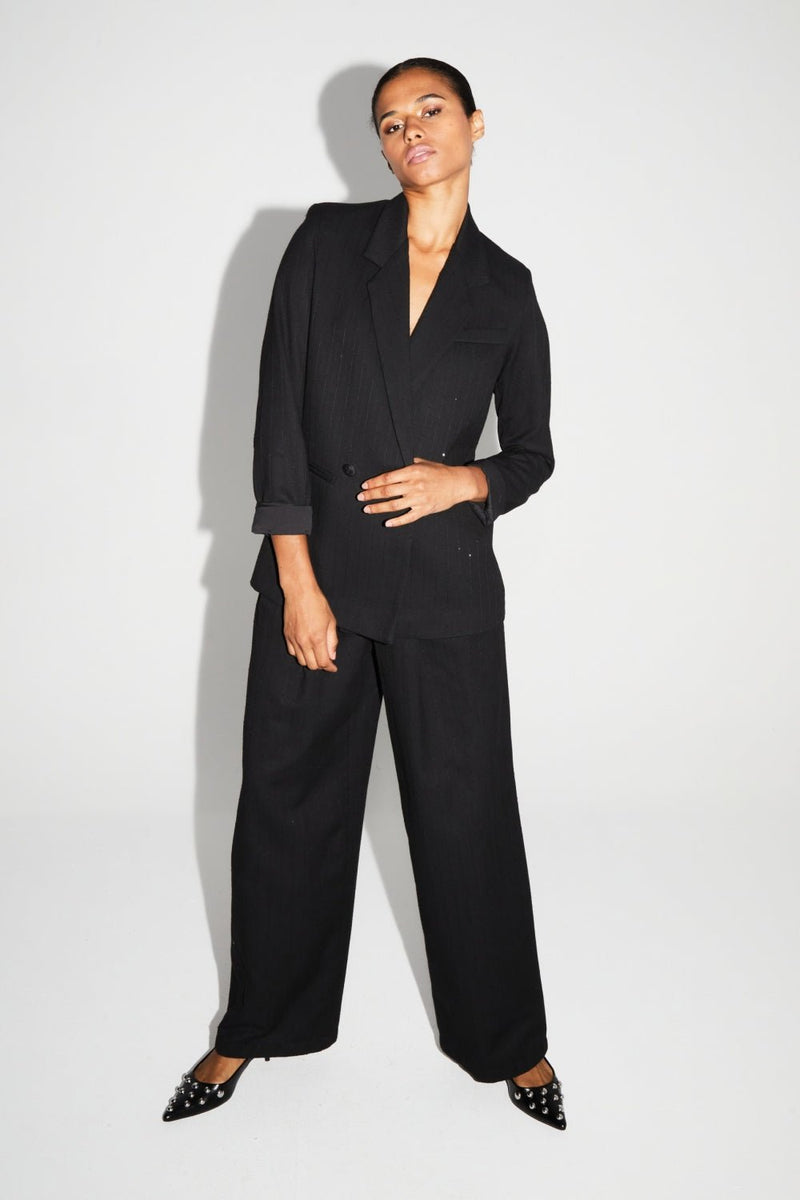 Trouser Astrid Black Shimmers|سروال Astrid - Maison Clad