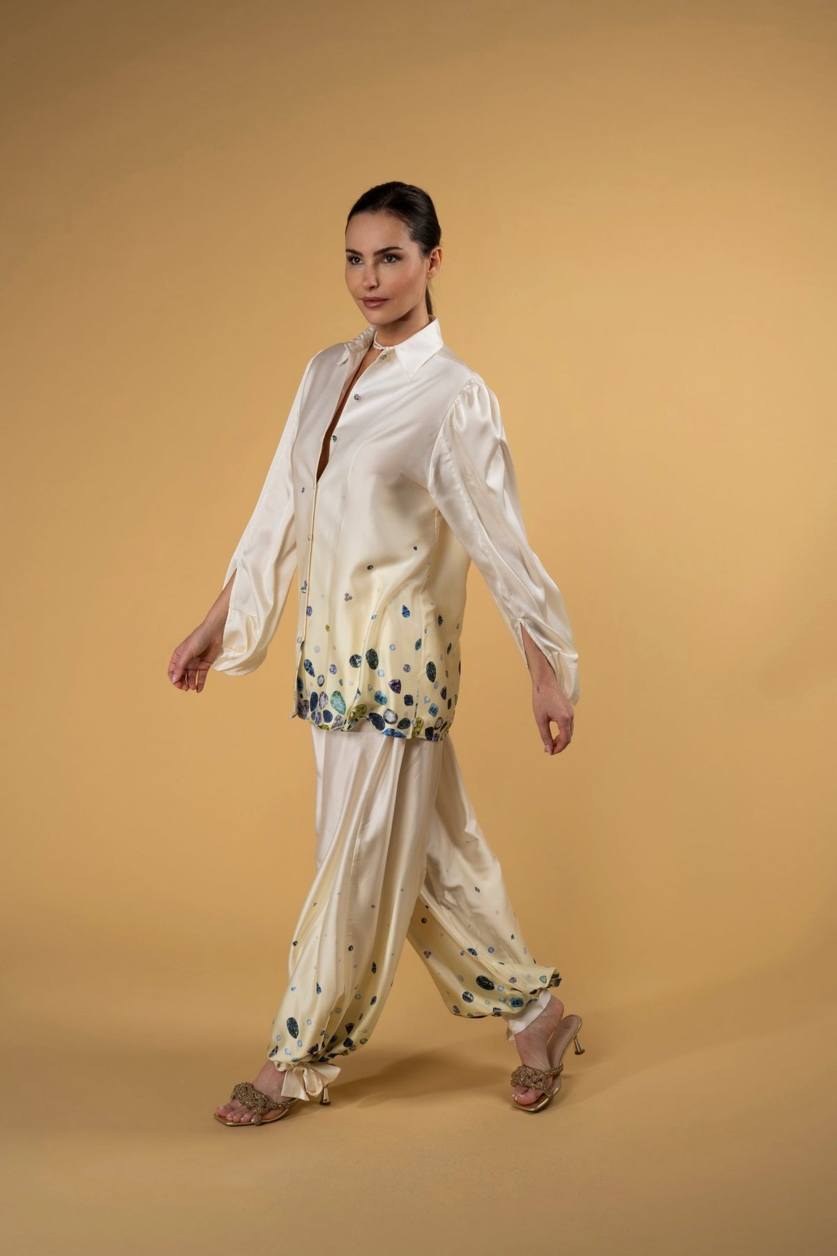 Trouser Bow Sarouel Gemstone Gradient |سروال Gemstone Gradient - Maison Clad