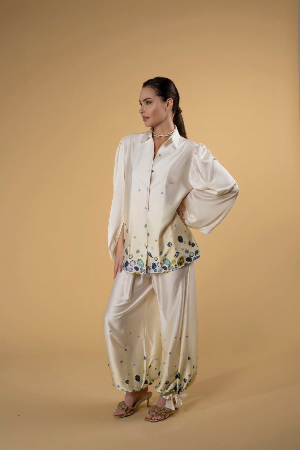 Trouser Bow Sarouel Gemstone Gradient |سروال Gemstone Gradient - Maison Clad
