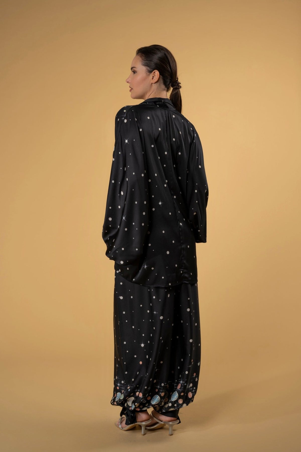 Trouser Bow Sarouel Lace Black |سروال Bow - Maison Clad