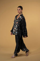 Trouser Bow Sarouel Lace Black |سروال Bow - Maison Clad