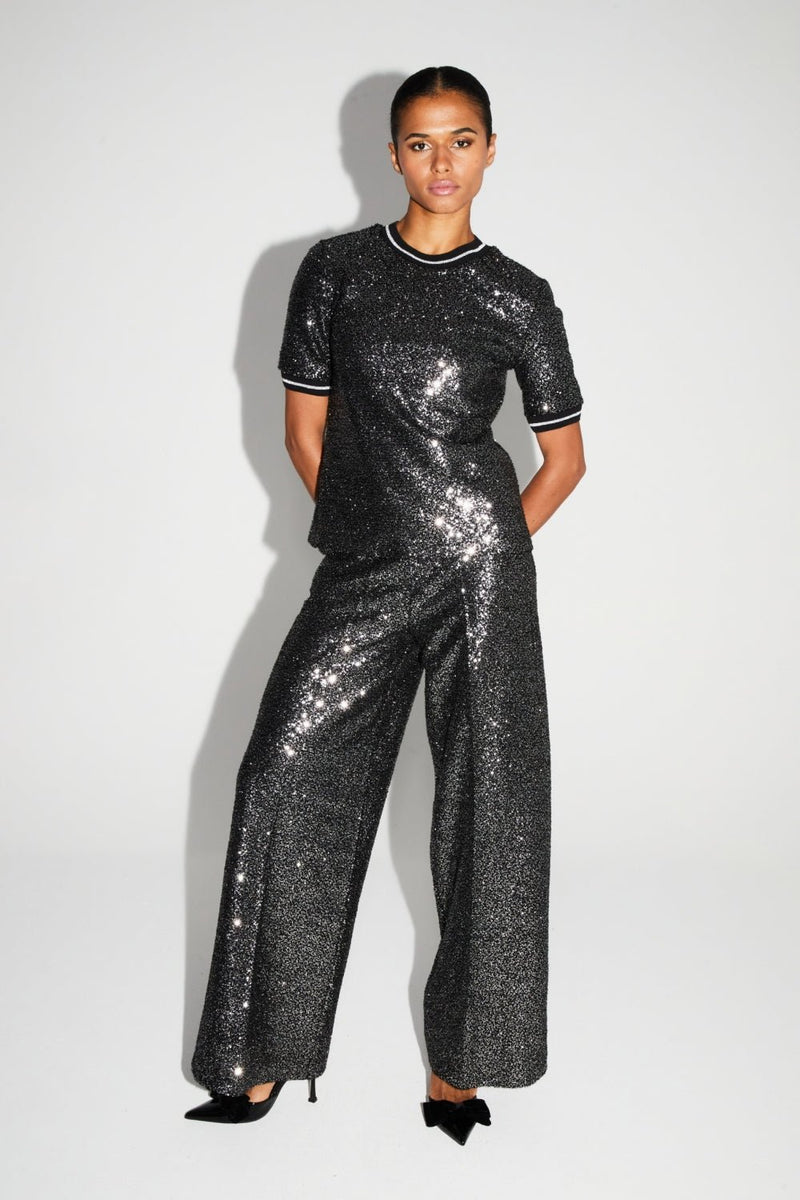 Trouser Charlie Sequins Black|سروال Charlie Sequins - Maison Clad