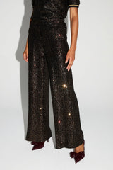 Trouser Charlie Sequins Gold and Burgundy|سروال Charlie Sequins - Maison Clad