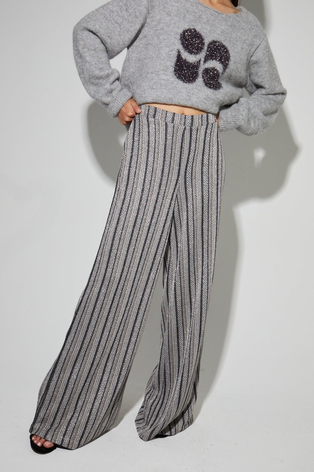 Trouser Charlie Silver Stripes|سروال Charlie Silver Stripes - Maison Clad