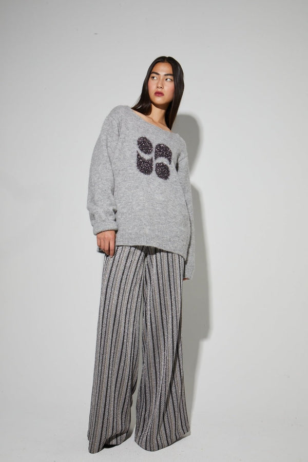 Trouser Charlie Silver Stripes|سروال Charlie Silver Stripes - Maison Clad